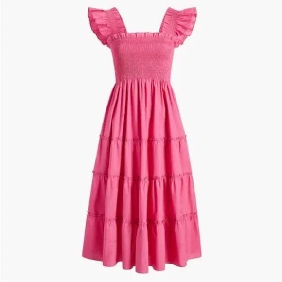 NWT Hill House Ellie Smocked Nap Dress in Lipstick Pink sz XXL - Picture 6 of 12